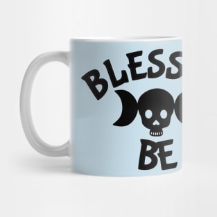 Triple Goddess Skull Blessed Be Black T-Shirt Mug